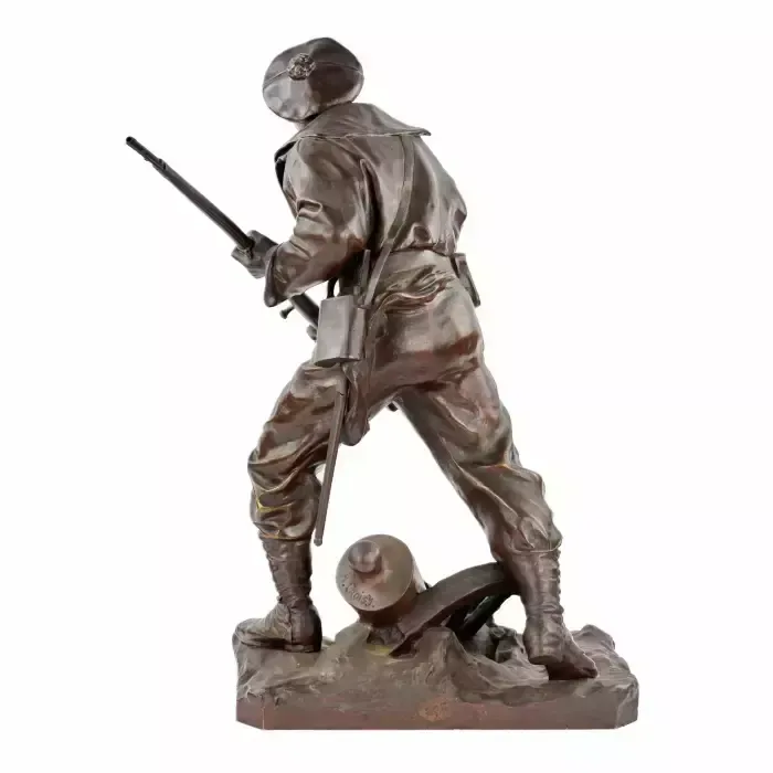 Onisme Aristide Croisy. Bronze Figure Of A Brave, Military Sailor. photo vintage