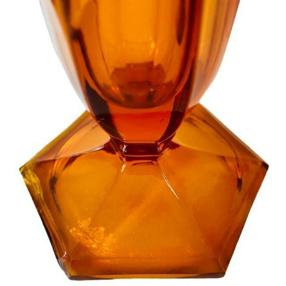 photo for sale Set Art Deco Vases Bohemian Glass 1930's Stolzle Purple Amber