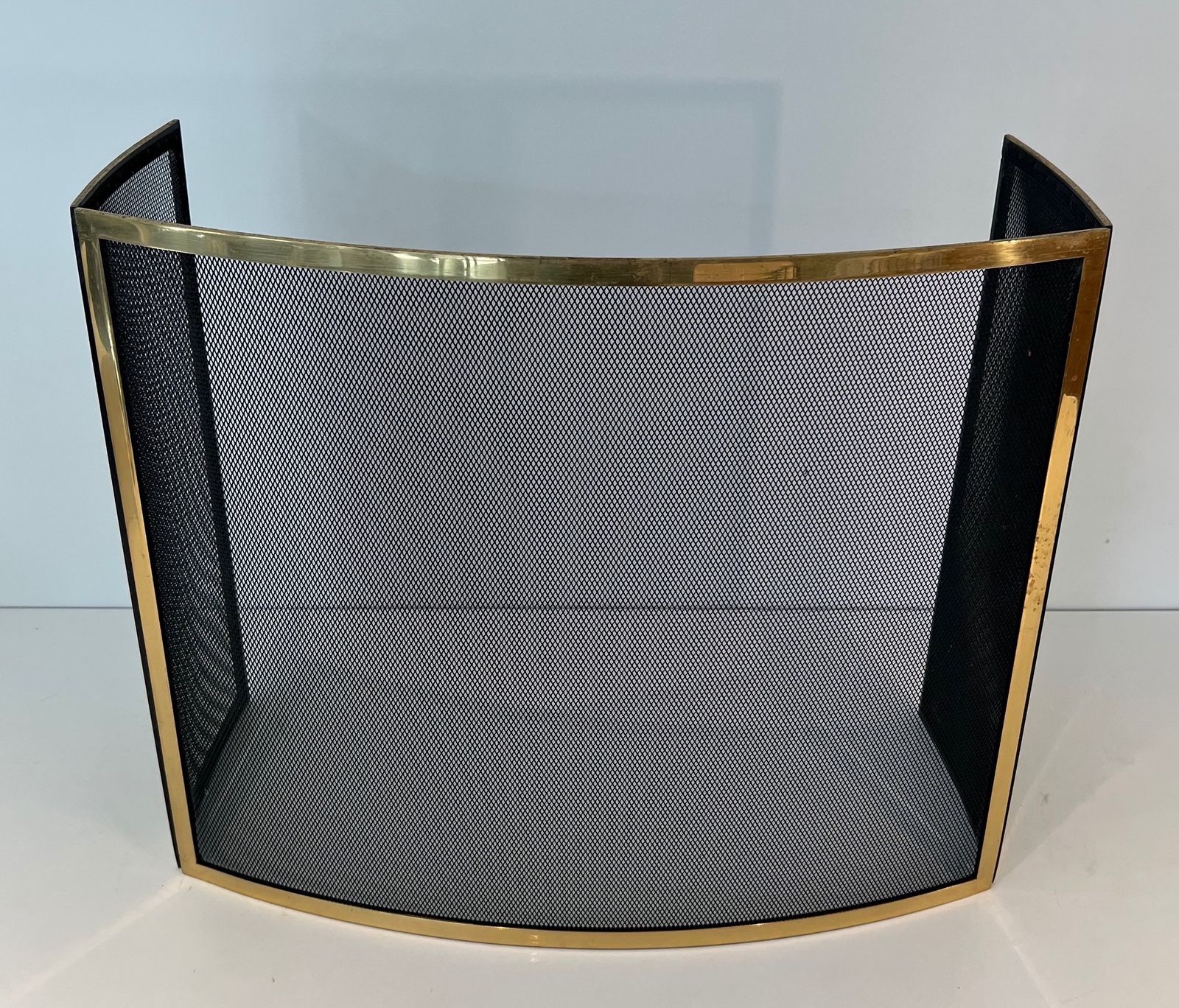 Curved Brass Firewall And Wire Mesh photo for sale
