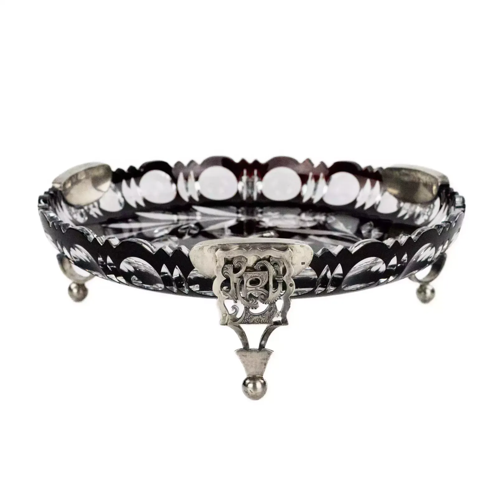 An Original Crystal Dish On Silver Legs. Latvian Version Of Art Deco From The 1930s photo Home Decor
