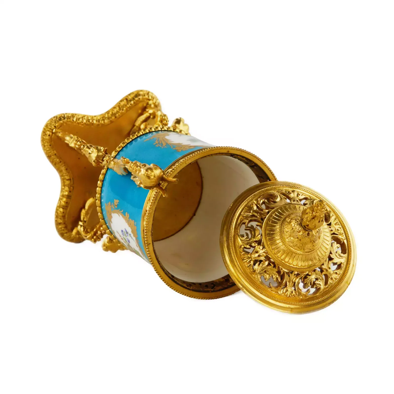 Bronze Gilded Aroma Box With Porcelain Inlay In The Sevres Style. The End Of The 19th Century photo 1280.0
