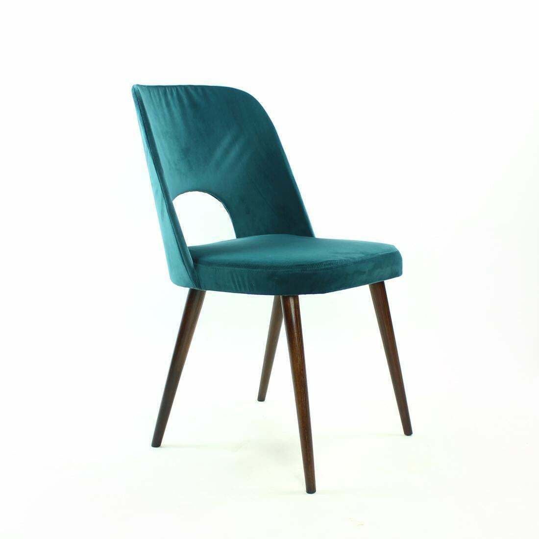 photo furniture 5 Dining Chairs By Oswald Haerdtl In Velvet For Ton, Czechoslovakia 1950s