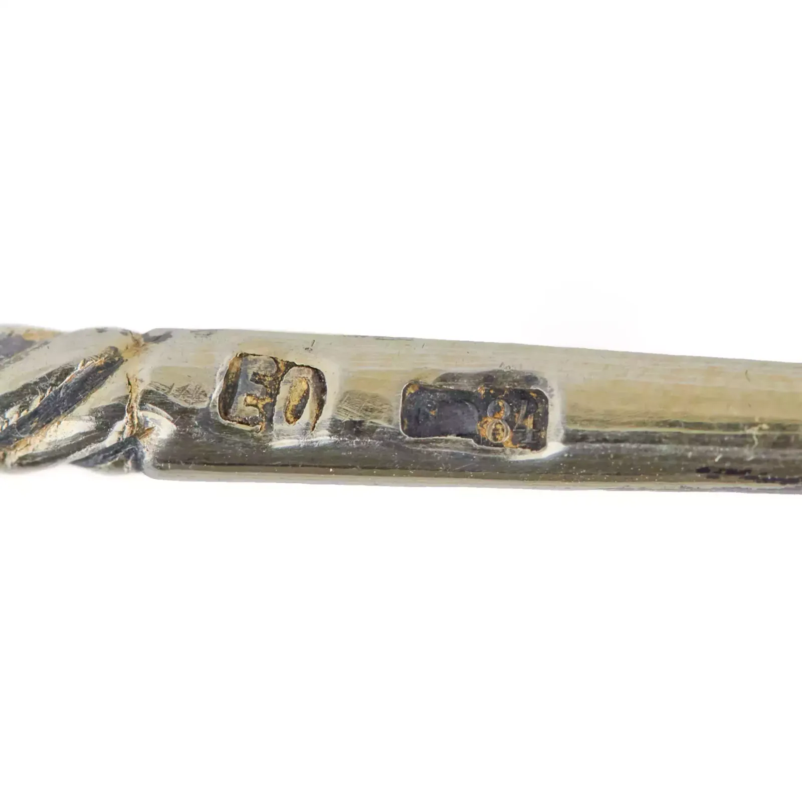 photo for sale Silver Glass Holder With A Spoon Decorated With Cloisonne Enamel. Moscow 1908 1917.