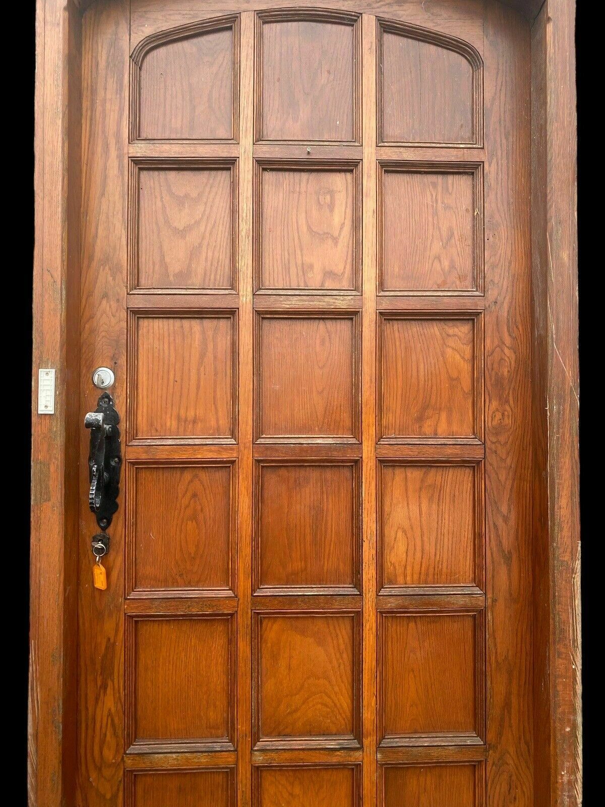 Grand Solid Oak Front Door +Frame Reclaimed Bespoke Tudor Gothic Carved Wood Old photo Home Fixtures