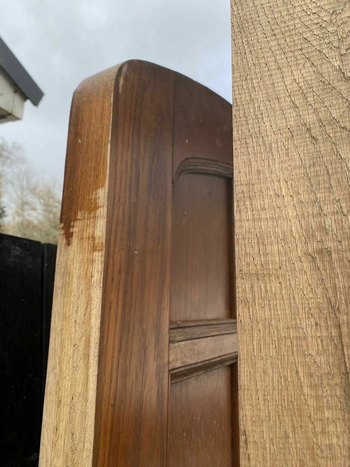 Grand Solid Oak Front Door +Frame Reclaimed Bespoke Tudor Gothic Carved Wood Old photo vinterior