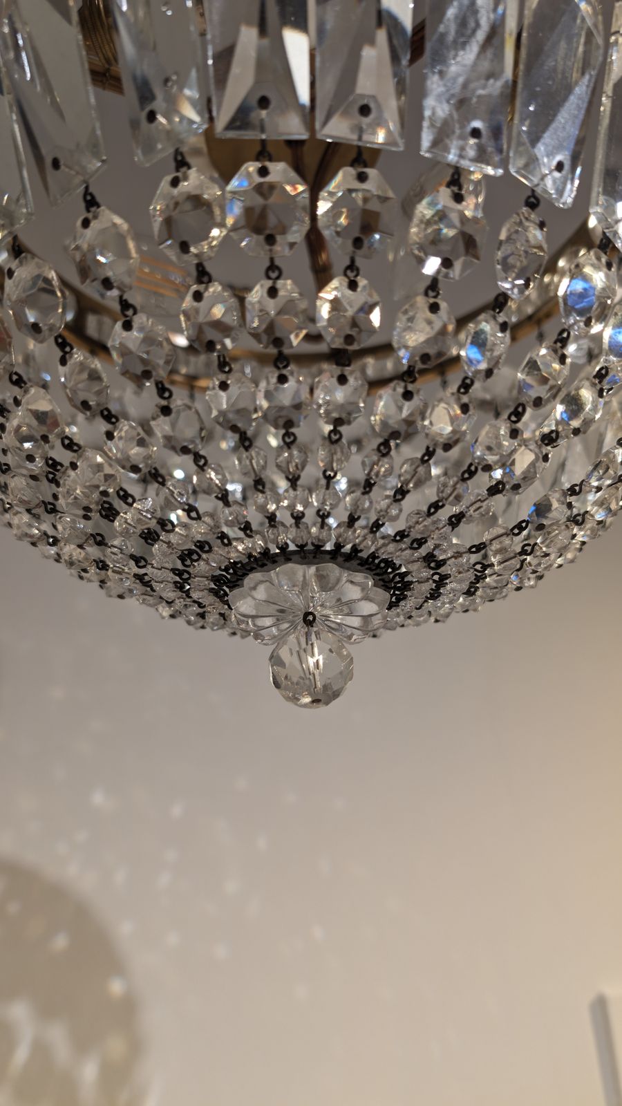 20th Century Tent And Bag Cut Glass Chandelier photo for sale