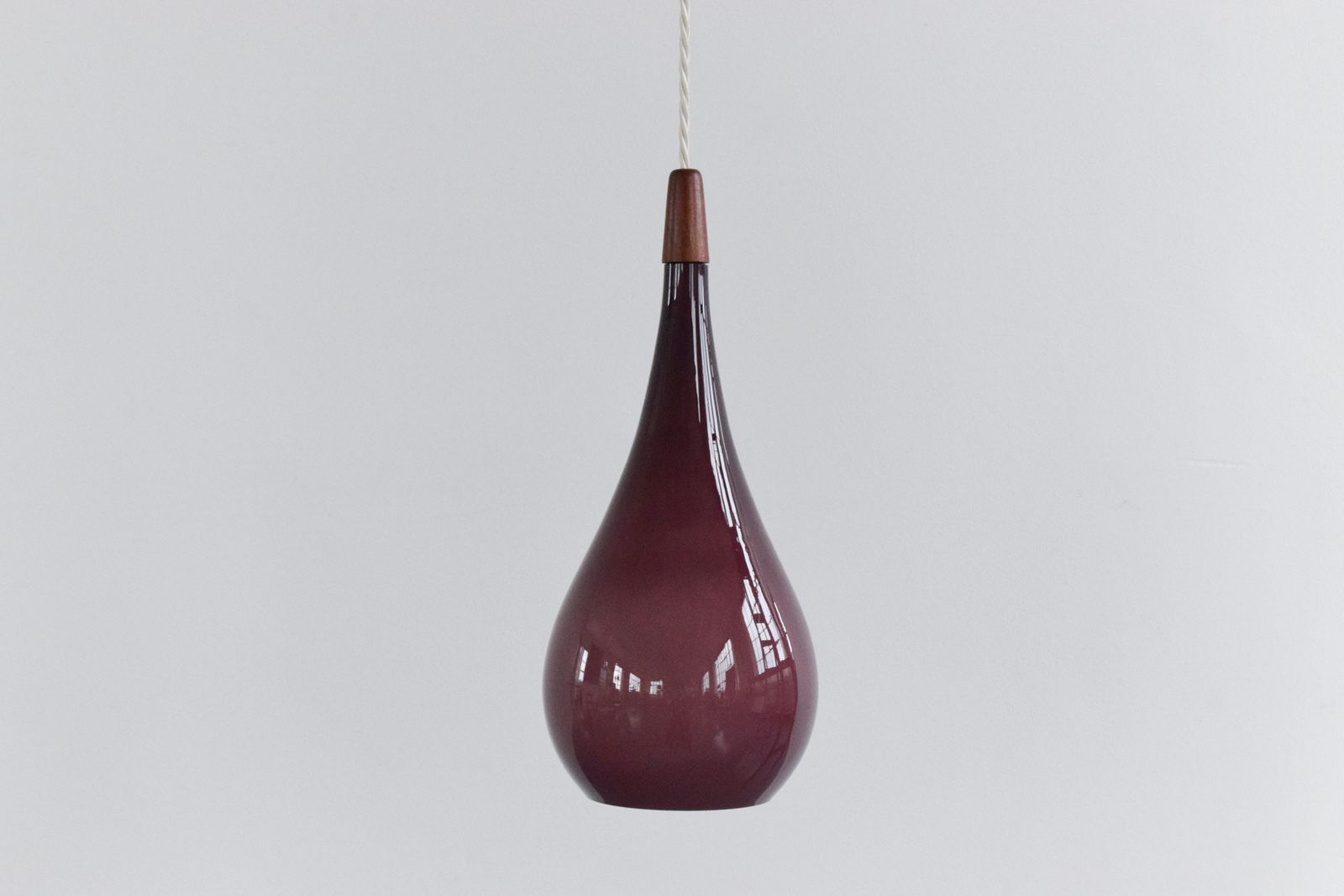 Vintage Small Purple Danish Holmegaard Glass Pendant Light Shade photo for sale
