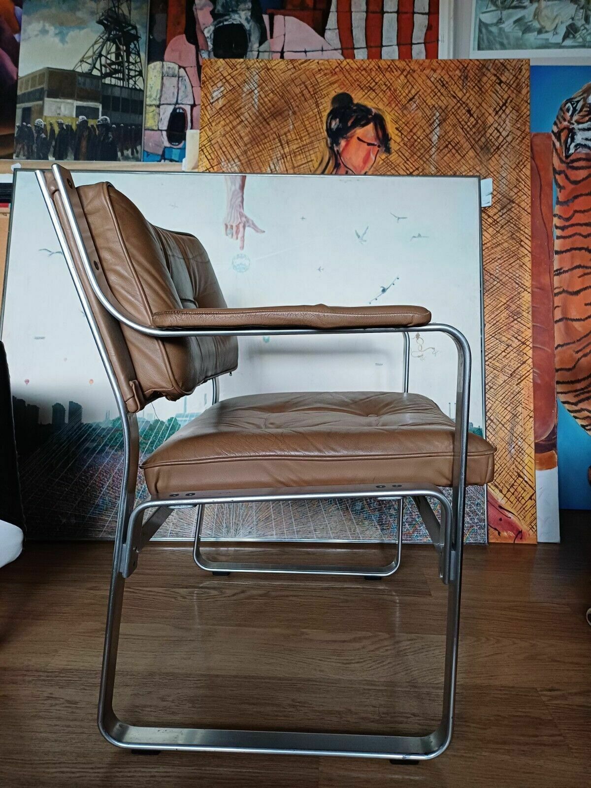 Vintage Leather Armchair "Mondo" By Karl Erik Ekselius, Sweden, 1970s photo for sale