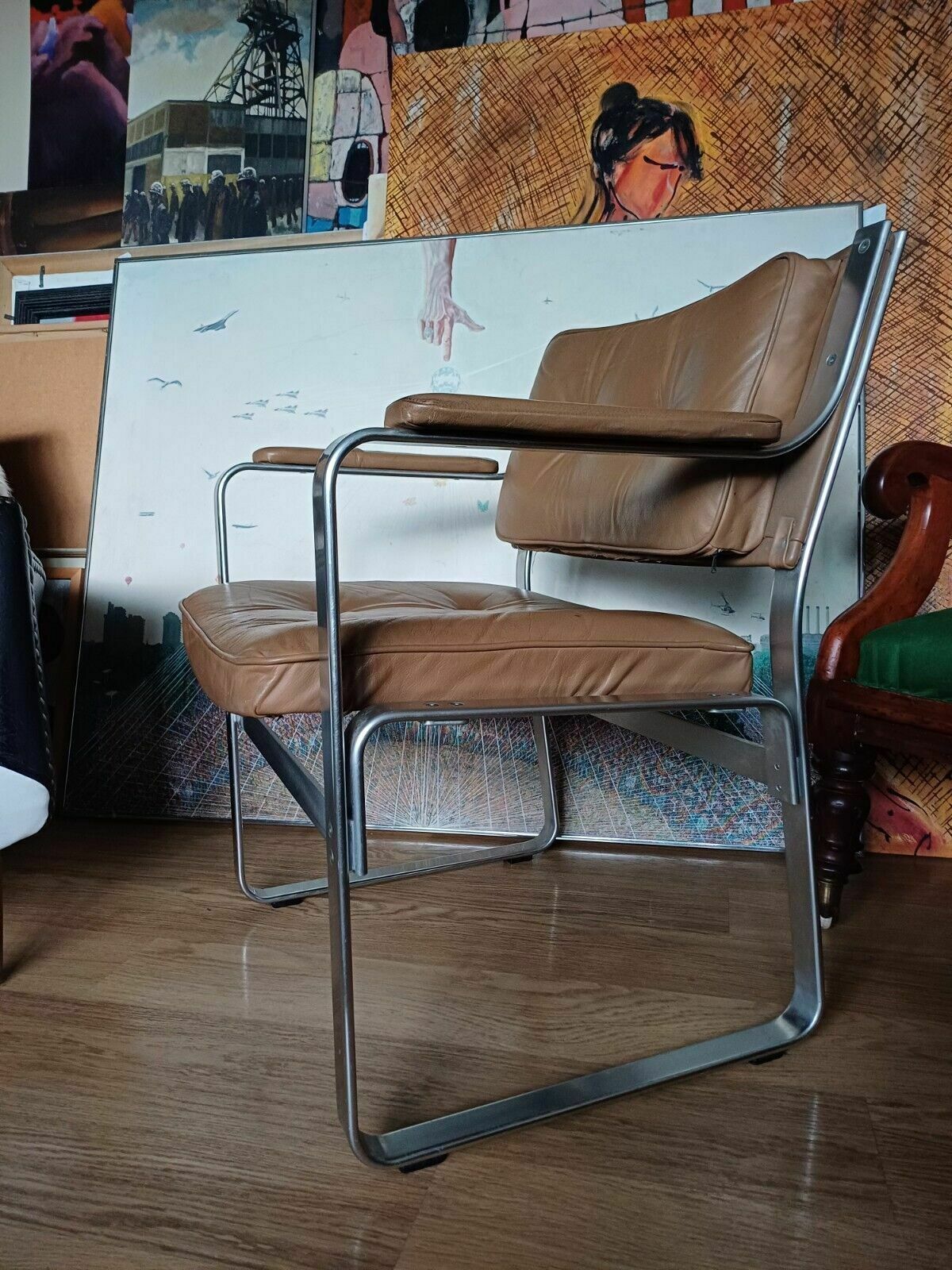 Vintage Leather Armchair "Mondo" By Karl Erik Ekselius, Sweden, 1970s photo Furniture