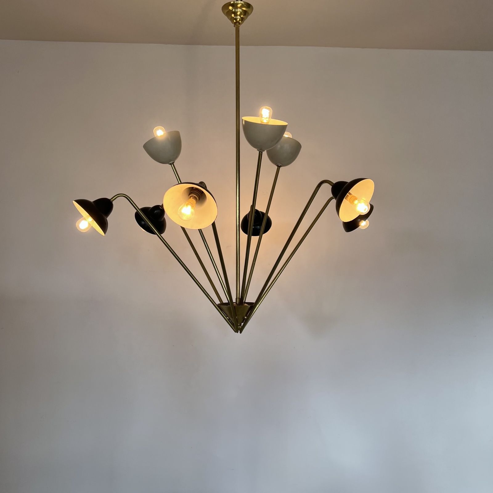 photo furniture Mid Century Italian Brass Sputnik Chandelier