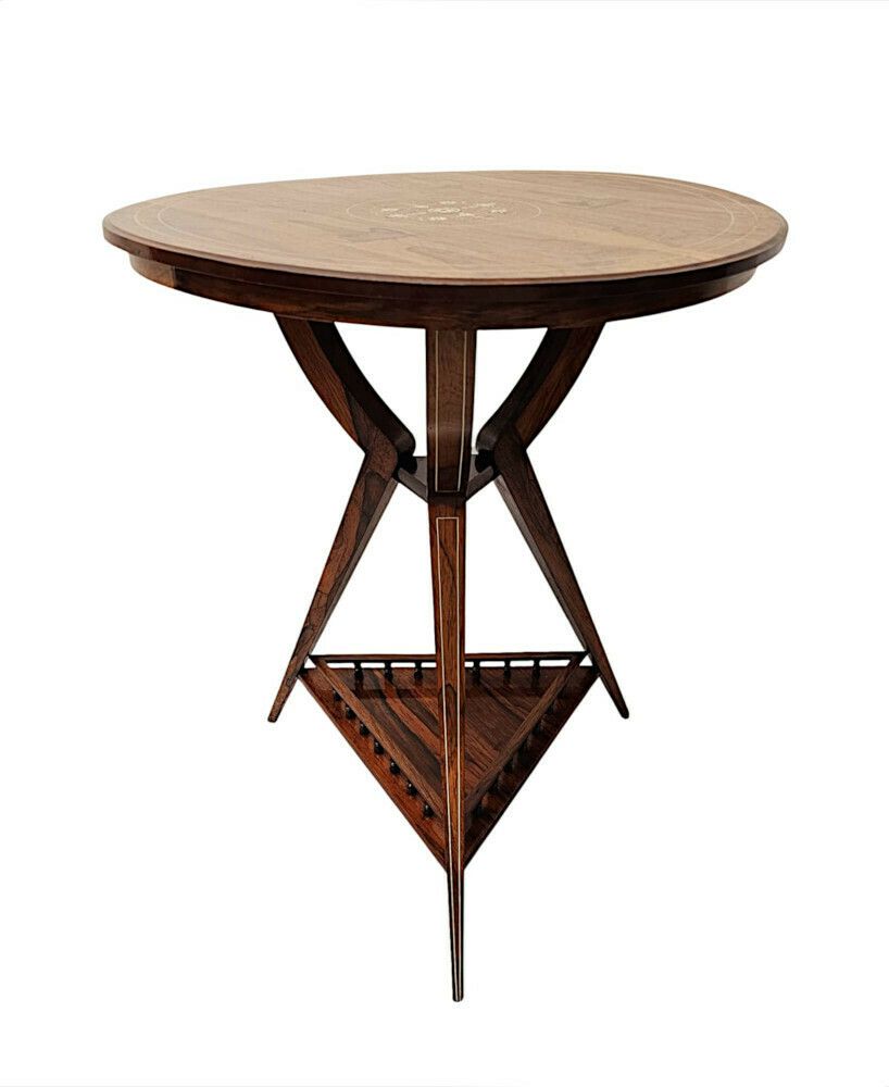 A Fabulous Edwardian Inlaid Rosewood Lamp Or Occasional Table photo furniture