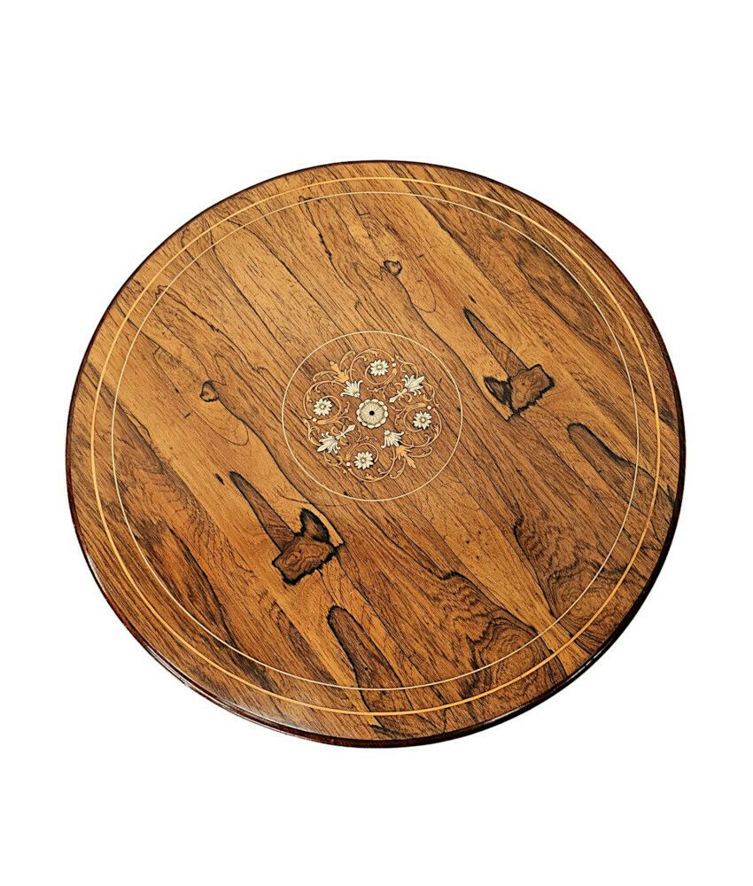 A Fabulous Edwardian Inlaid Rosewood Lamp Or Occasional Table photo for sale