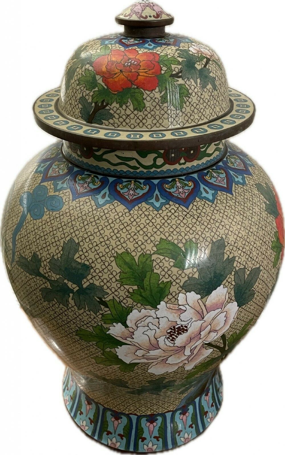 Large Cloisonné Vase And Cover Circa 1910