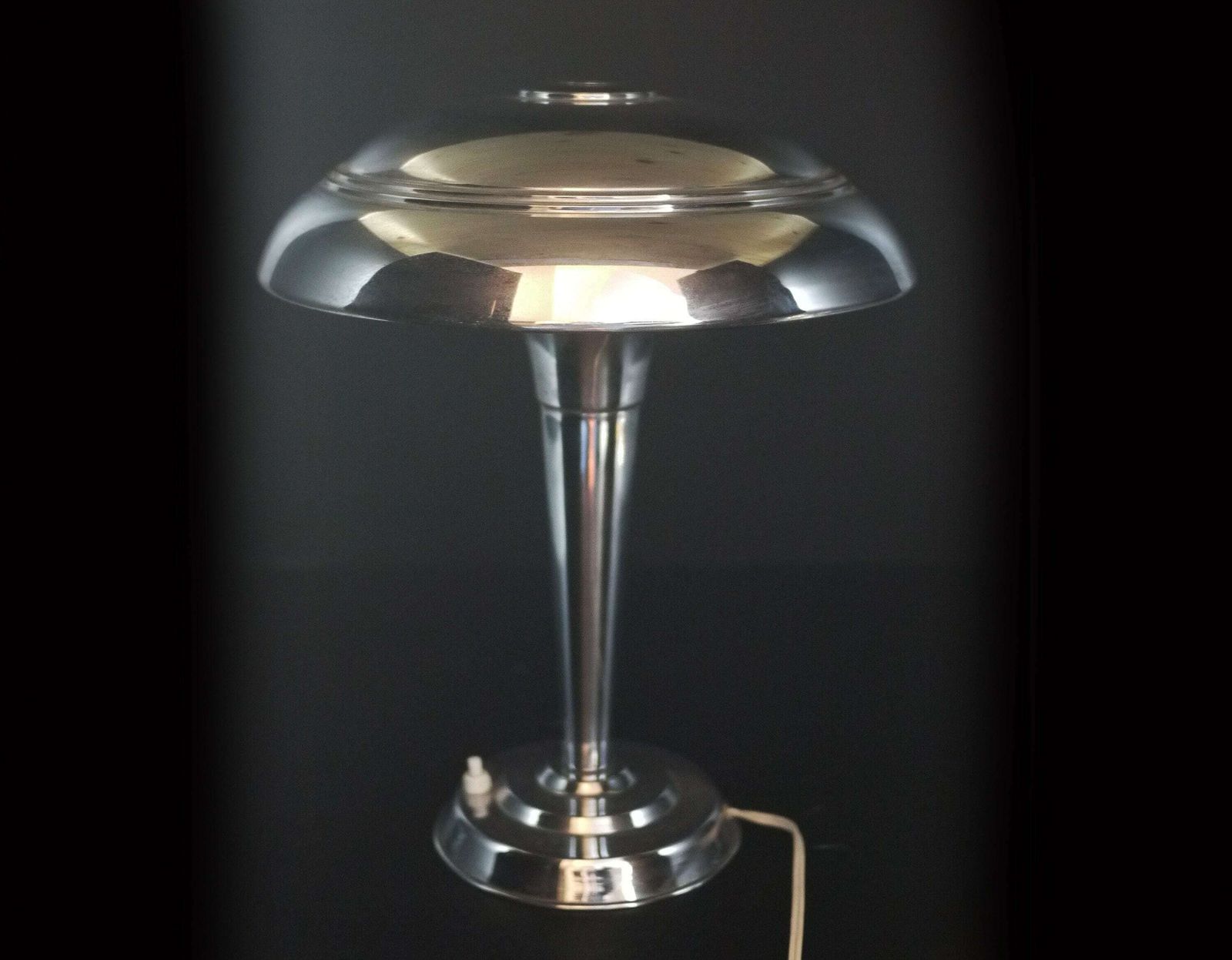 French Art Deco Chrome Mushroom Lamp photo furniture