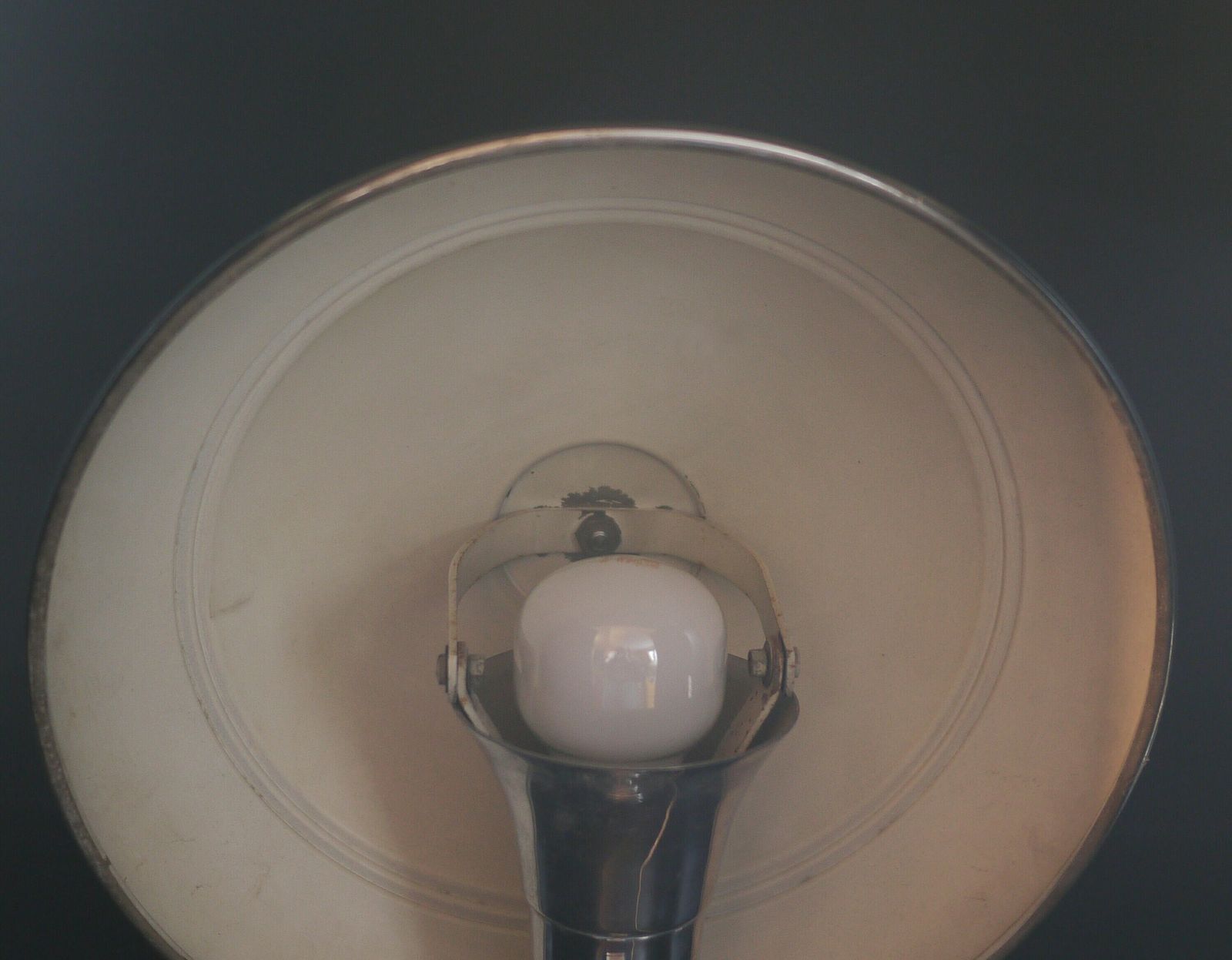 French Art Deco Chrome Mushroom Lamp photo vintage