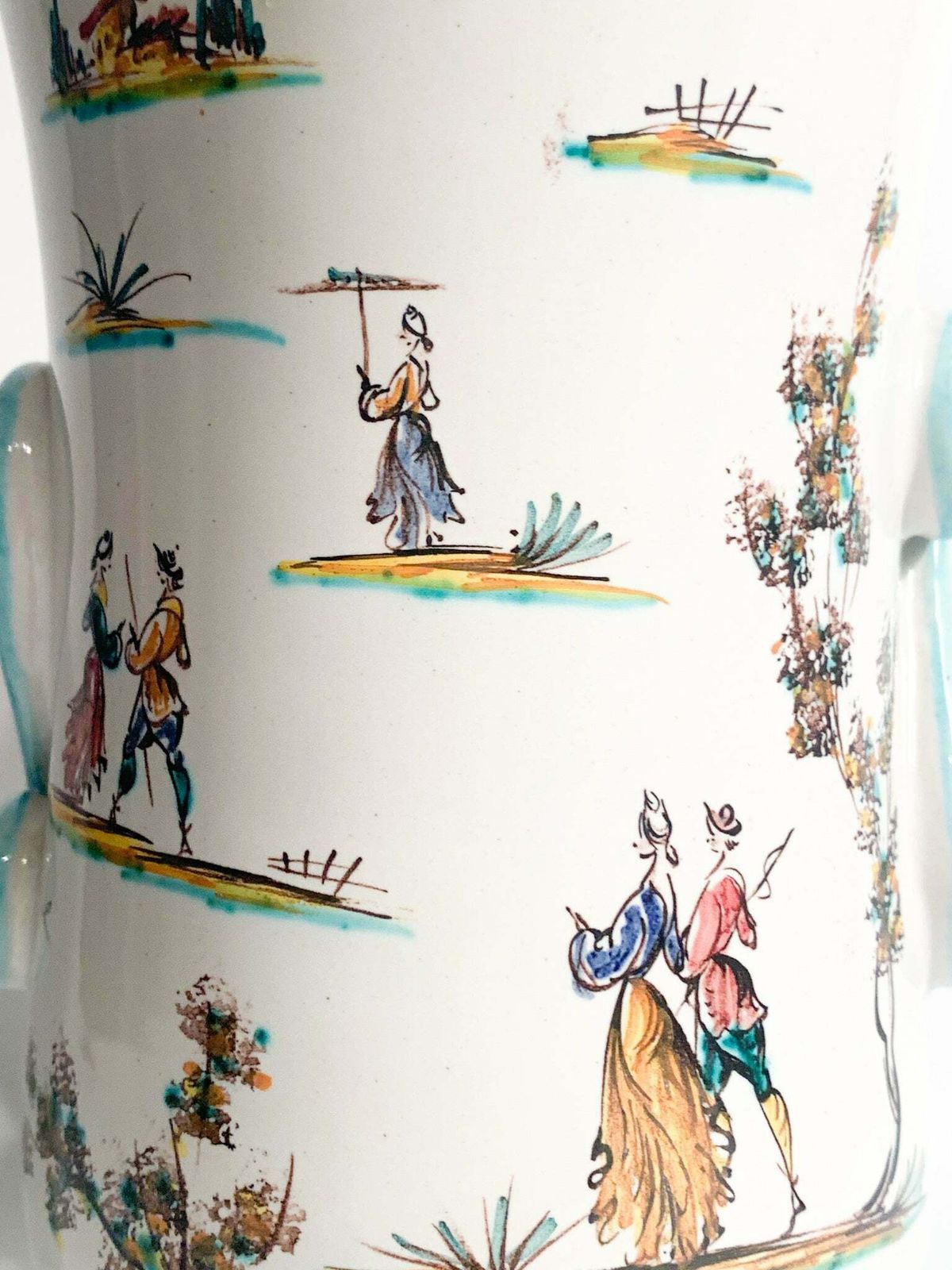 photo furniture Italian Albisola Ceramic Vase Hand Painted 1930s