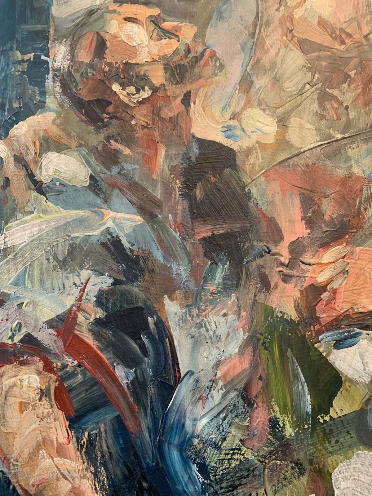 Oil Painting On Canvas 'Human Material' By Massimo Paterna, 1990s photo 437.0