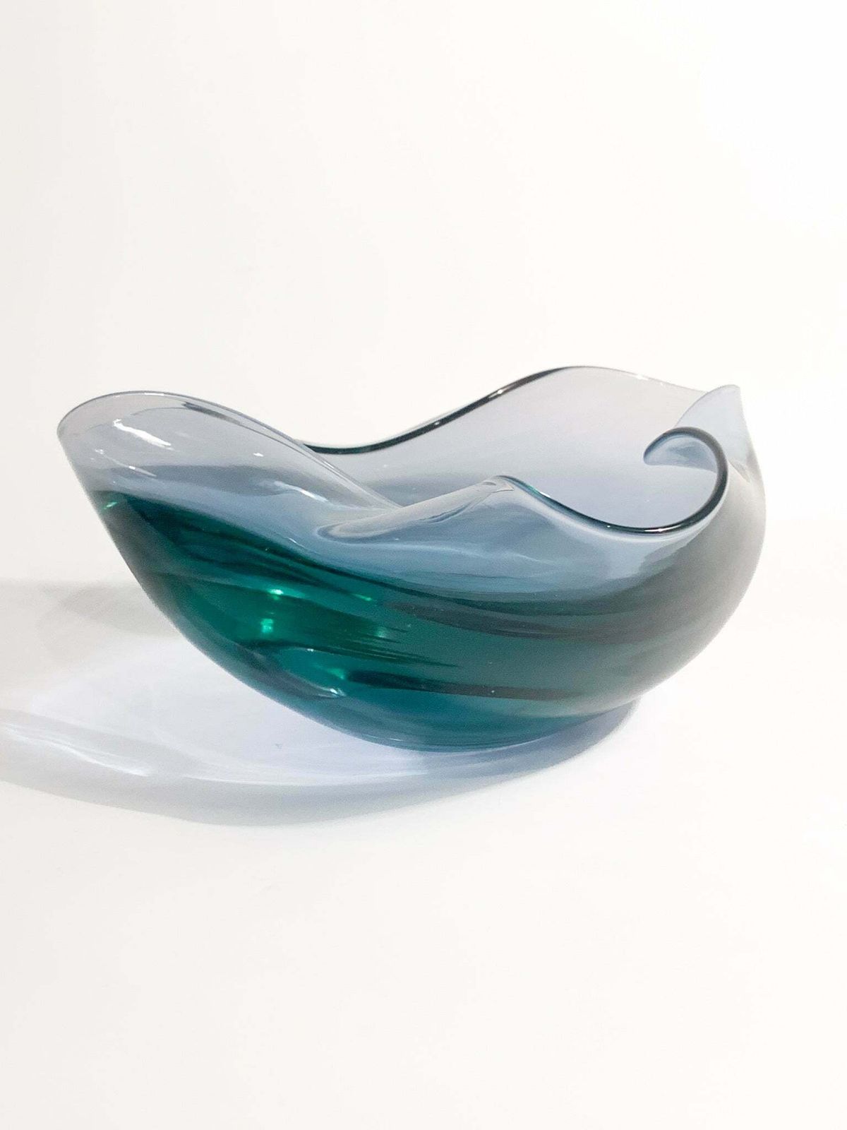 Hand Blown Blue Murano Glass Ashtray From The 1970s photo furniture