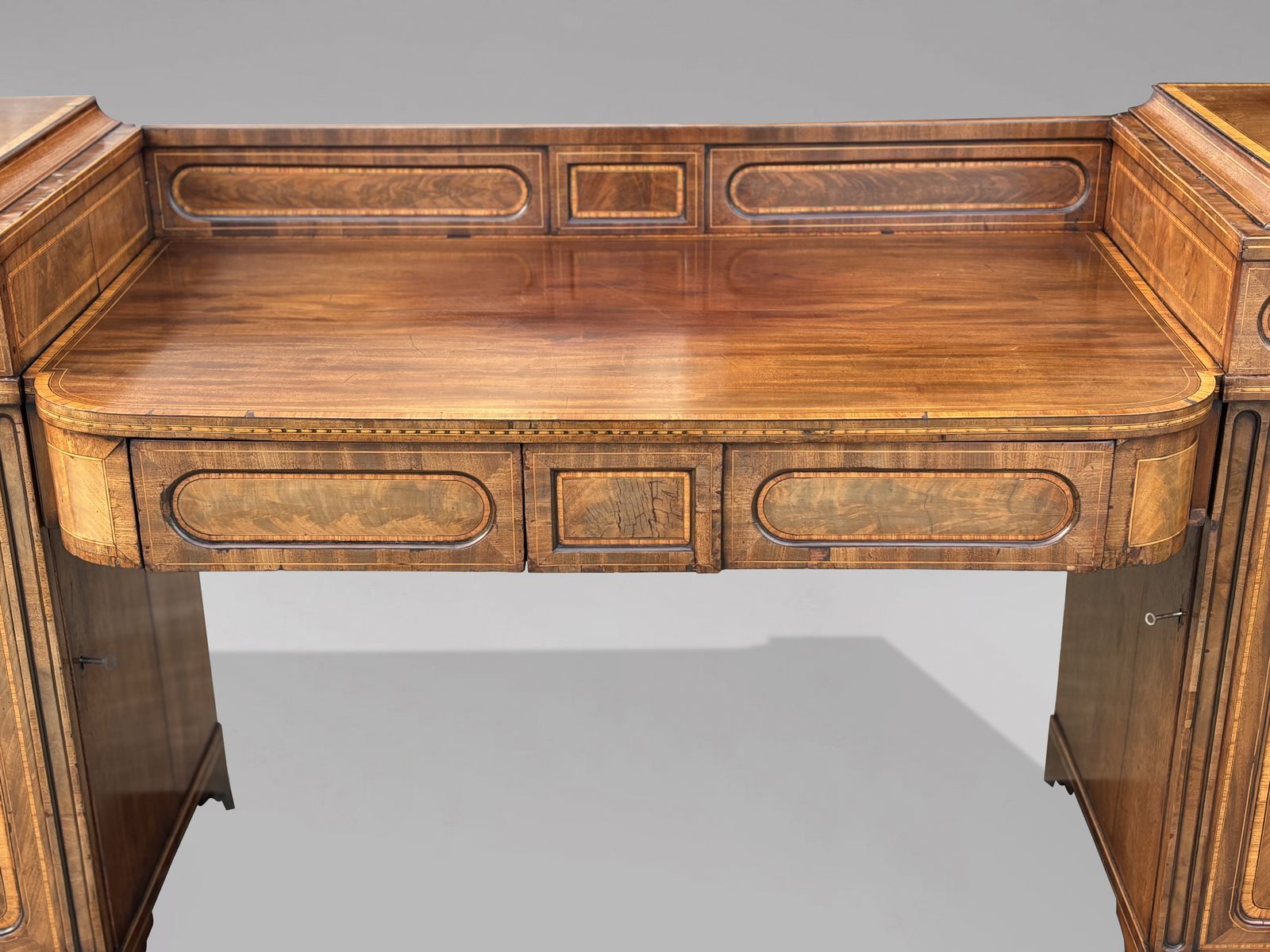 photo for sale 18th Century George III Period Mahogany Pedestal Sideboard