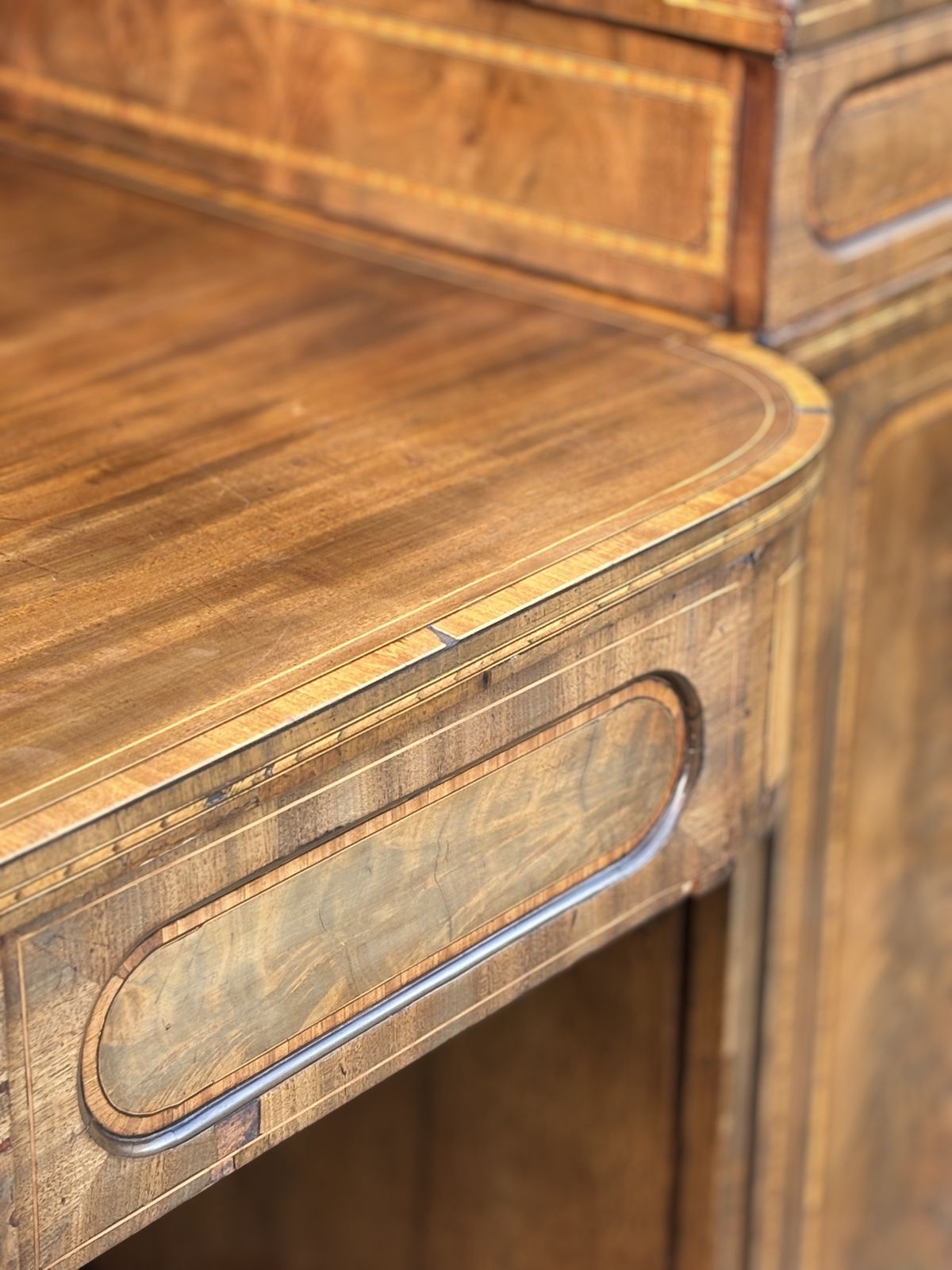 Furniture 18th Century George III Period Mahogany Pedestal Sideboard photo