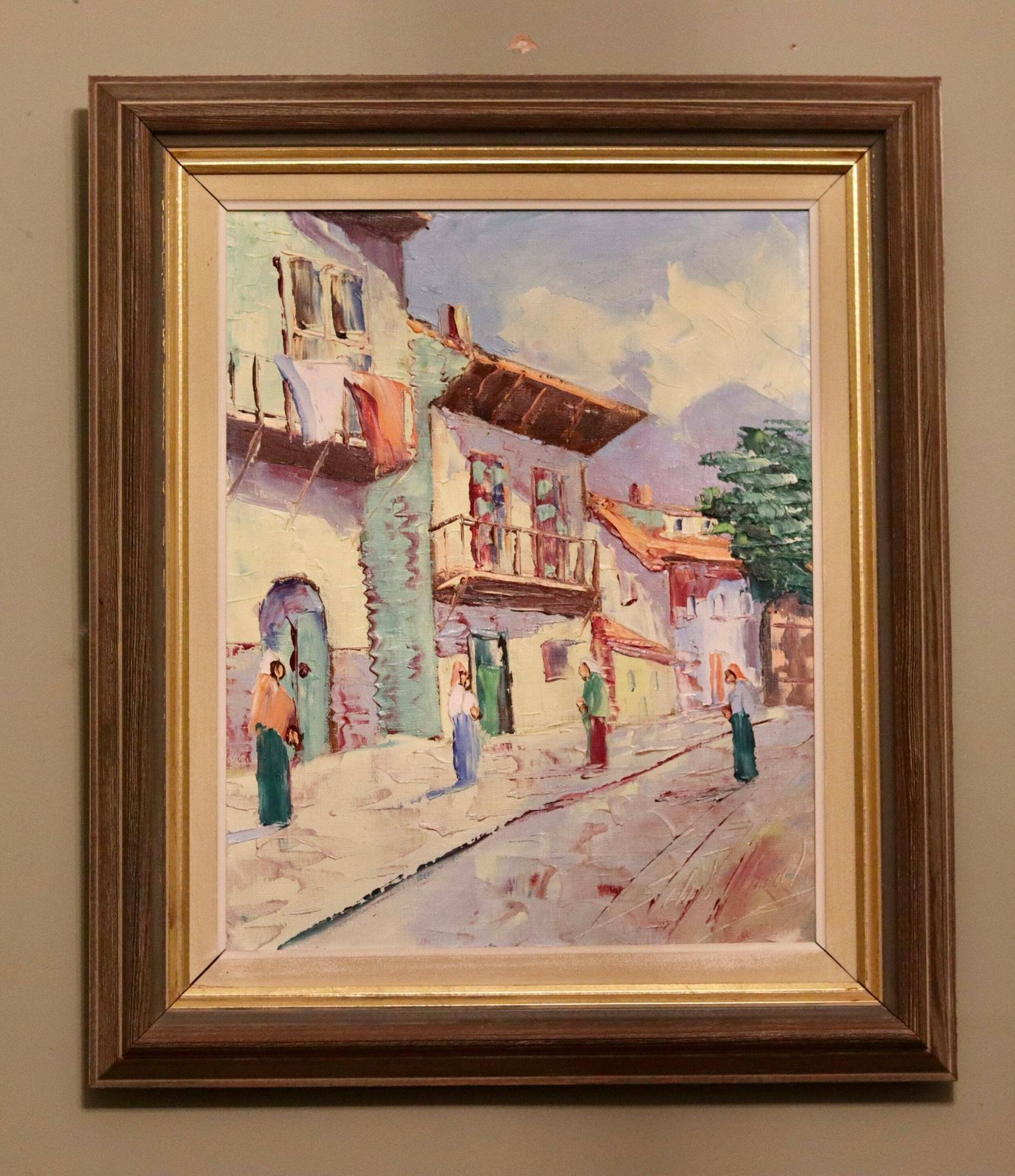 Swedish Modernist Oil Painting By Charles Schölander Circa 1950 photo vintage