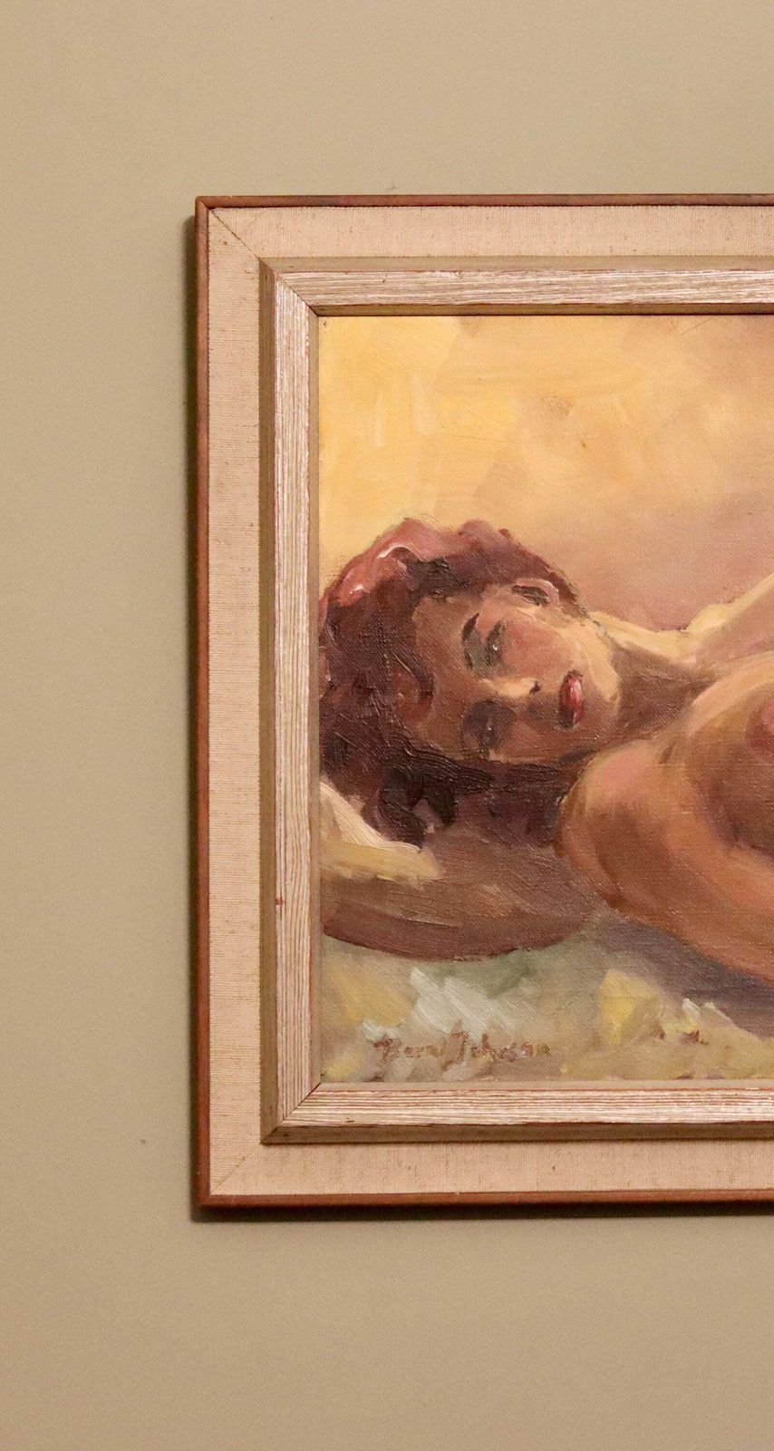 Swedish Modernist Oil Painting By Bernt Johnson Circa 1954 photo for sale