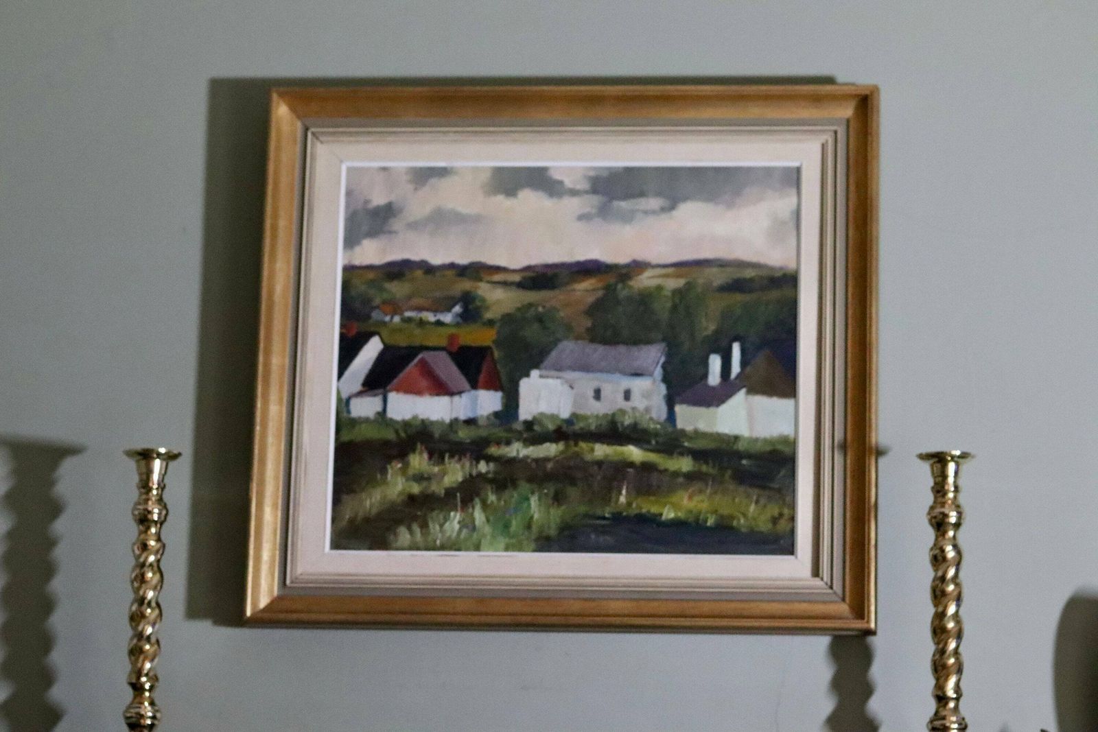 Swedish Modernist Oil Painting photo for sale