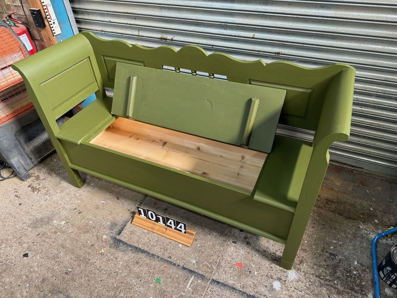 Painted Antique Pine Bench 156cm Wide   Frenchic 'Constance Moss' photo for sale