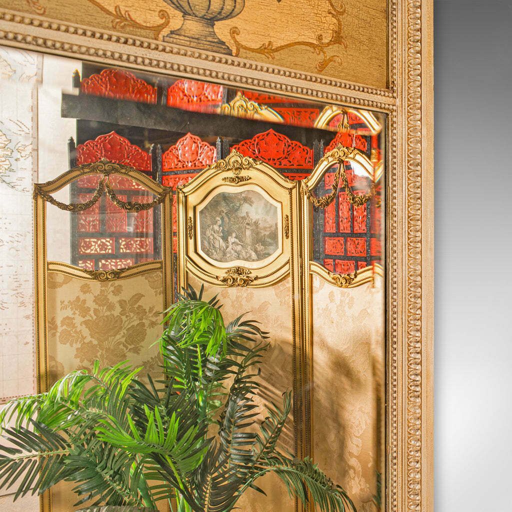 Tall Antique Trumeau Mirror, French, Provincial, Pier, Wall, Victorian, C.1900 photo vinterior