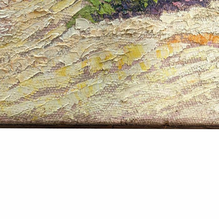 Large Oil On Marine Canvas 1900 Pointillist Signed Grallan photo vinterior