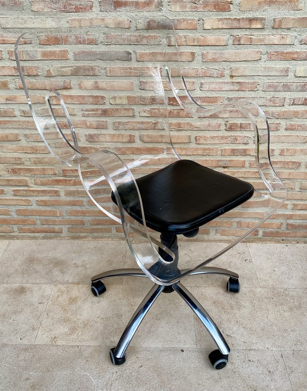 Acrylic Swivel Chair With Wheels, 1960s photo furniture