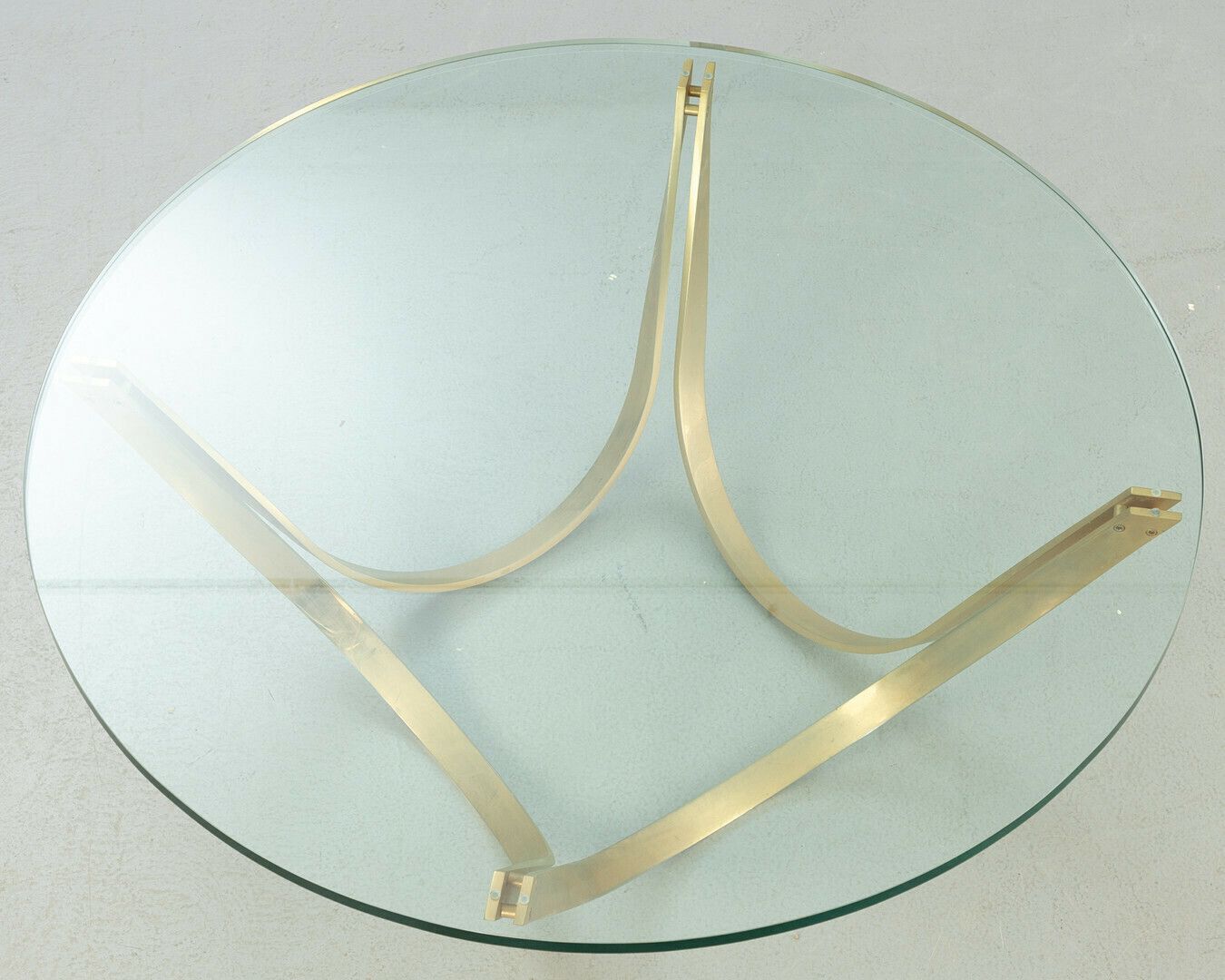 Coffee Table By Roger Sprunger For Dunbar, Brass Frame With Glass Top 1970s' photo Furniture