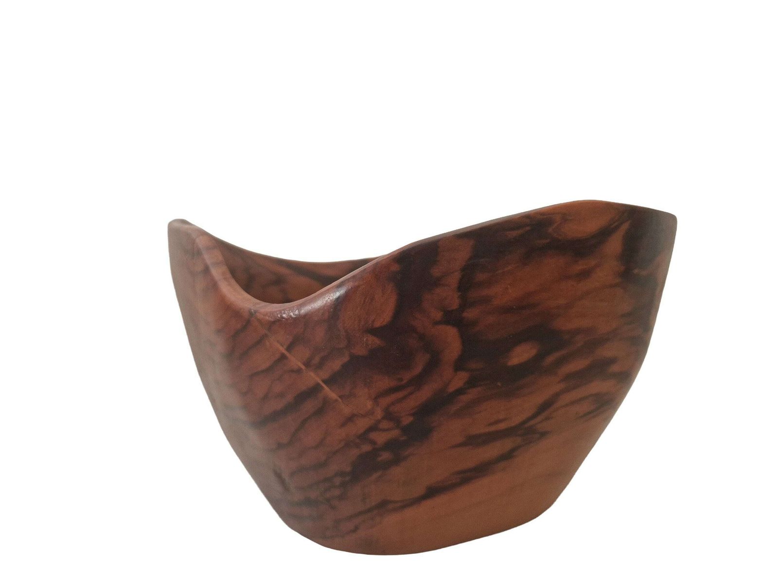 Olive Wood Salad Bowl By Galerie De St Paul Art Studios, 1960s Decorative Basket, Mid Century Modern Home Decor photo 129.0