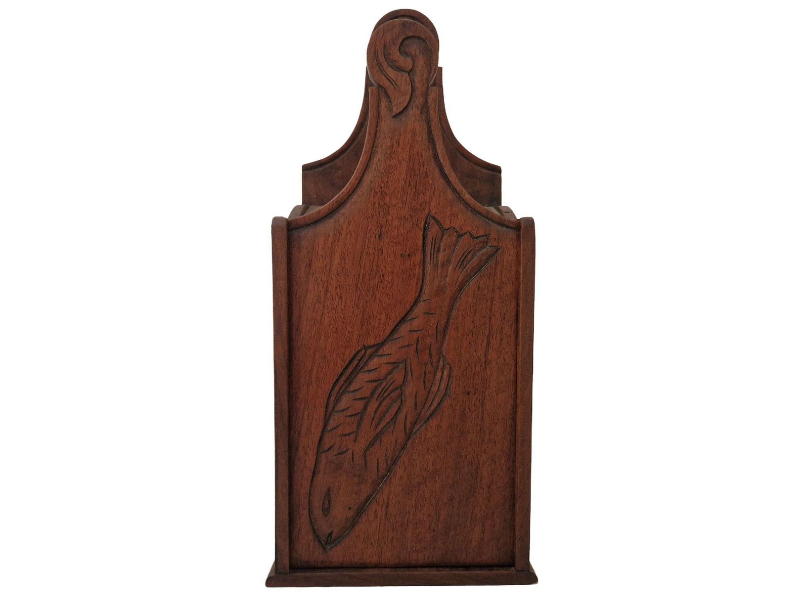 Vintage Carved Wood Flour Box, French Provencal Kitchen Furniture