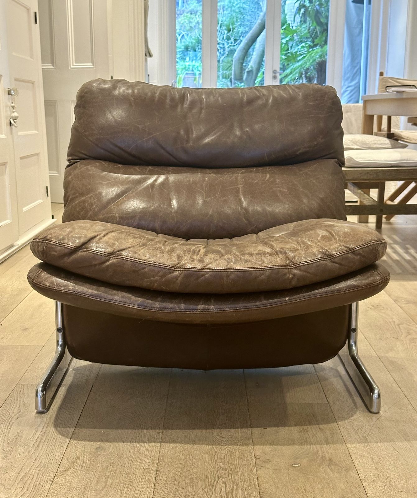 Vintage Armchair In Brown Leather, Vitelli And Ammannati For Brunati 70/80 photo buy