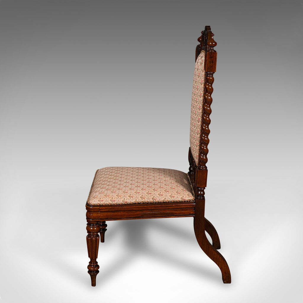 Antique Morning Room Chair, English, Silk Cotton, Side Seat, William IV, C.1835 photo Furniture