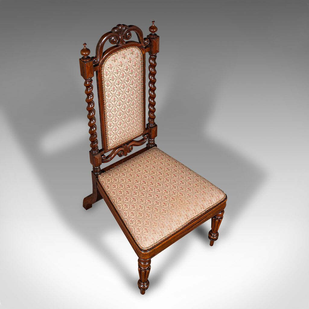 Antique Morning Room Chair, English, Silk Cotton, Side Seat, William IV, C.1835 photo vinterior