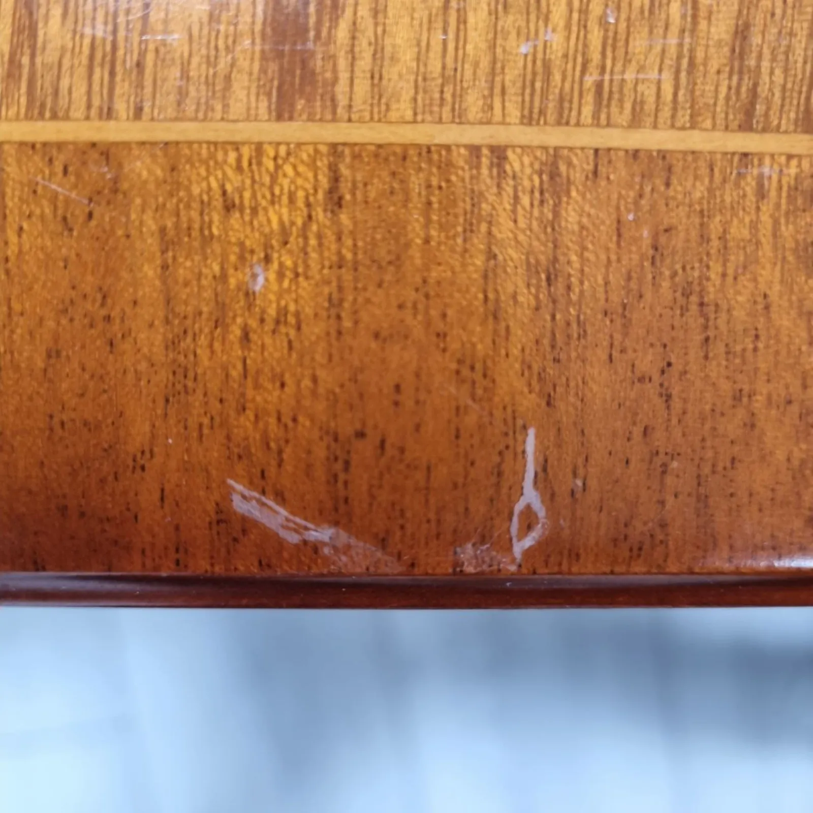 Furniture Pair Of Antique Flamed Hardwood Extending Side Tables With Lion Paw Castors And Double Sided Drawers photo