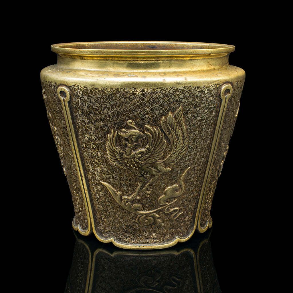 Antique Decorative Planter, Chinese, Bronze, Jardiniere, Qing Dynasty, Victorian photo furniture