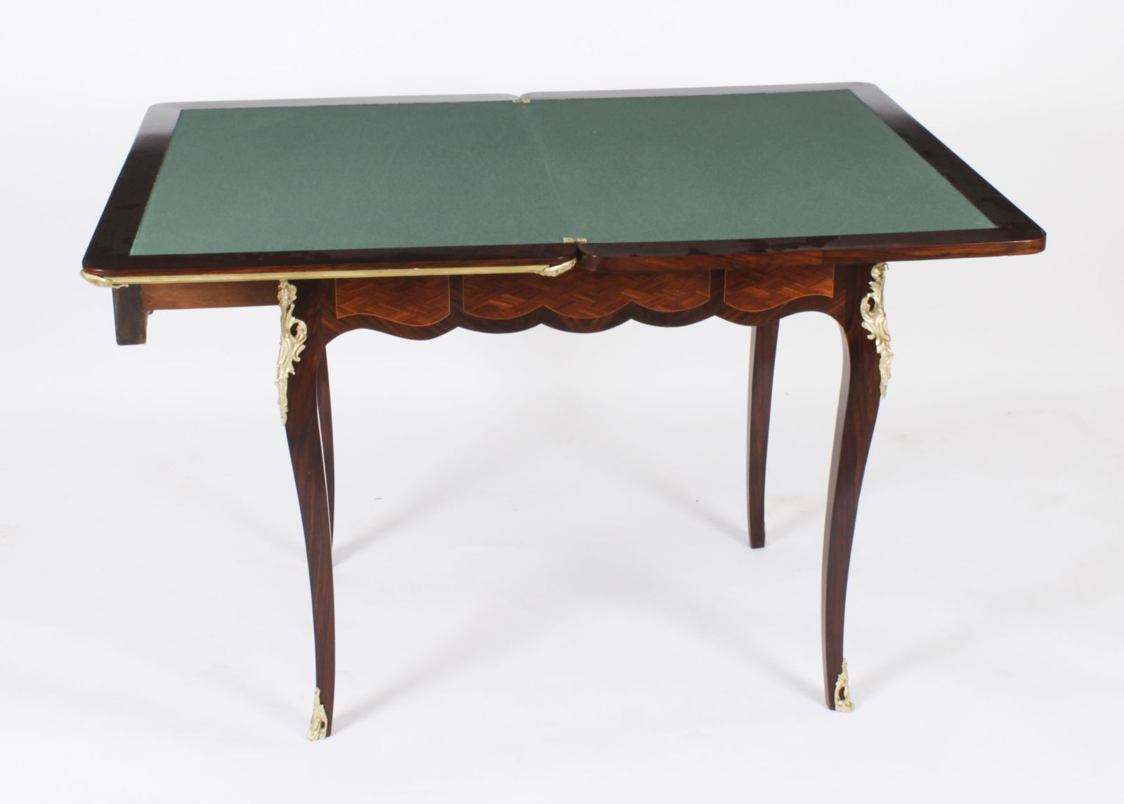 1850.0 Antique French Burr Walnut Parquetry Card  Backgammon Table  19th Century photo