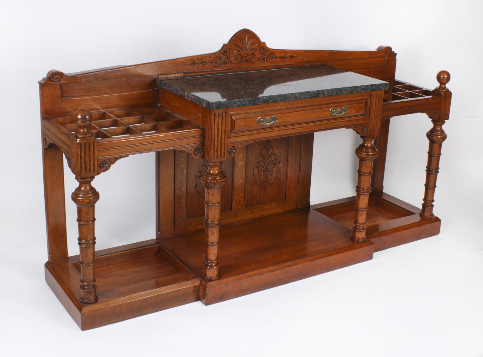 Victorian Oak Country House Hall Umbrella Stand 19th C