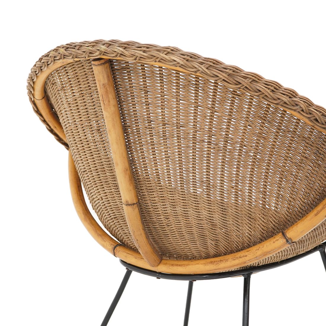 Woven Rattan Armchair, 1950s photo vinterior