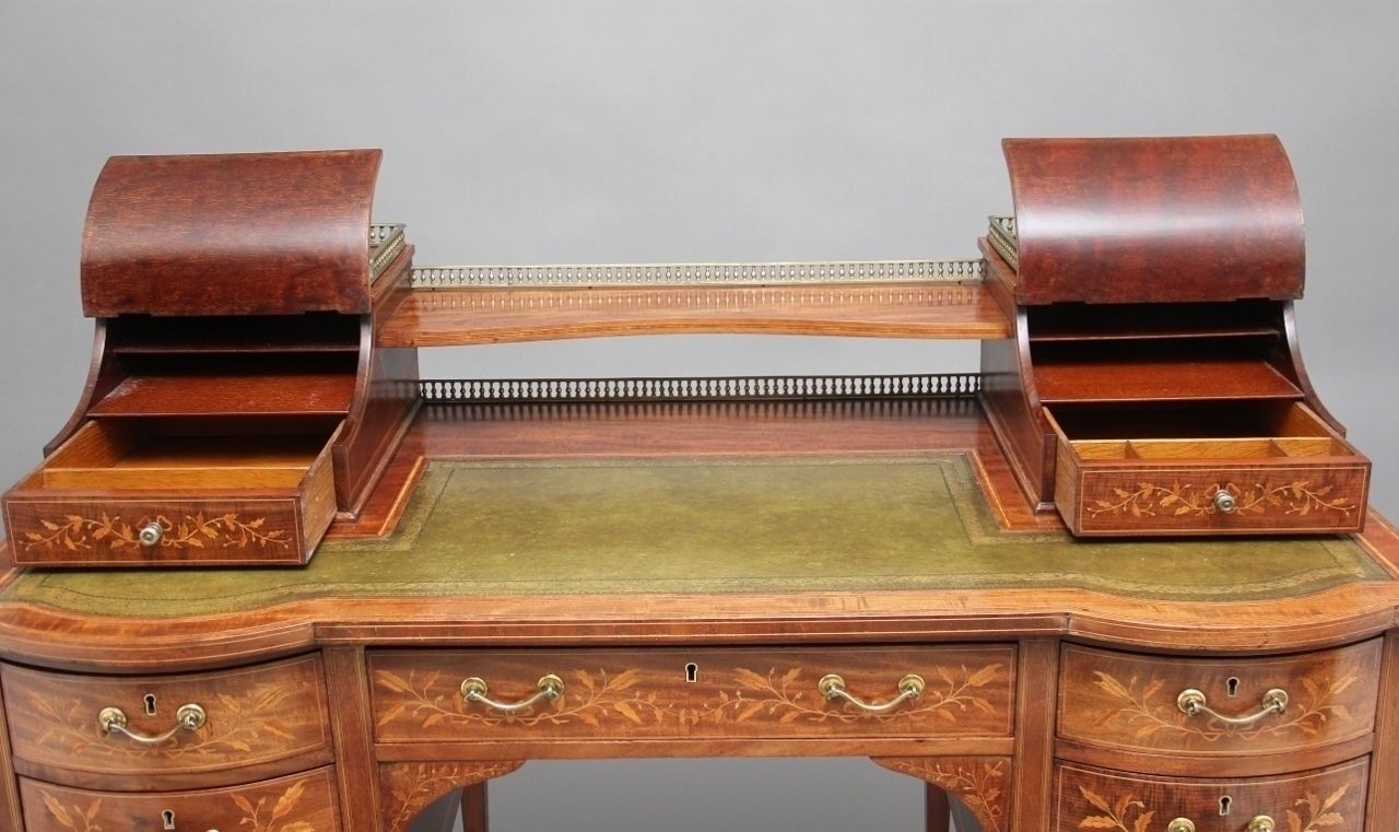 19th Century Inlaid Mahogany Desk photo Furniture