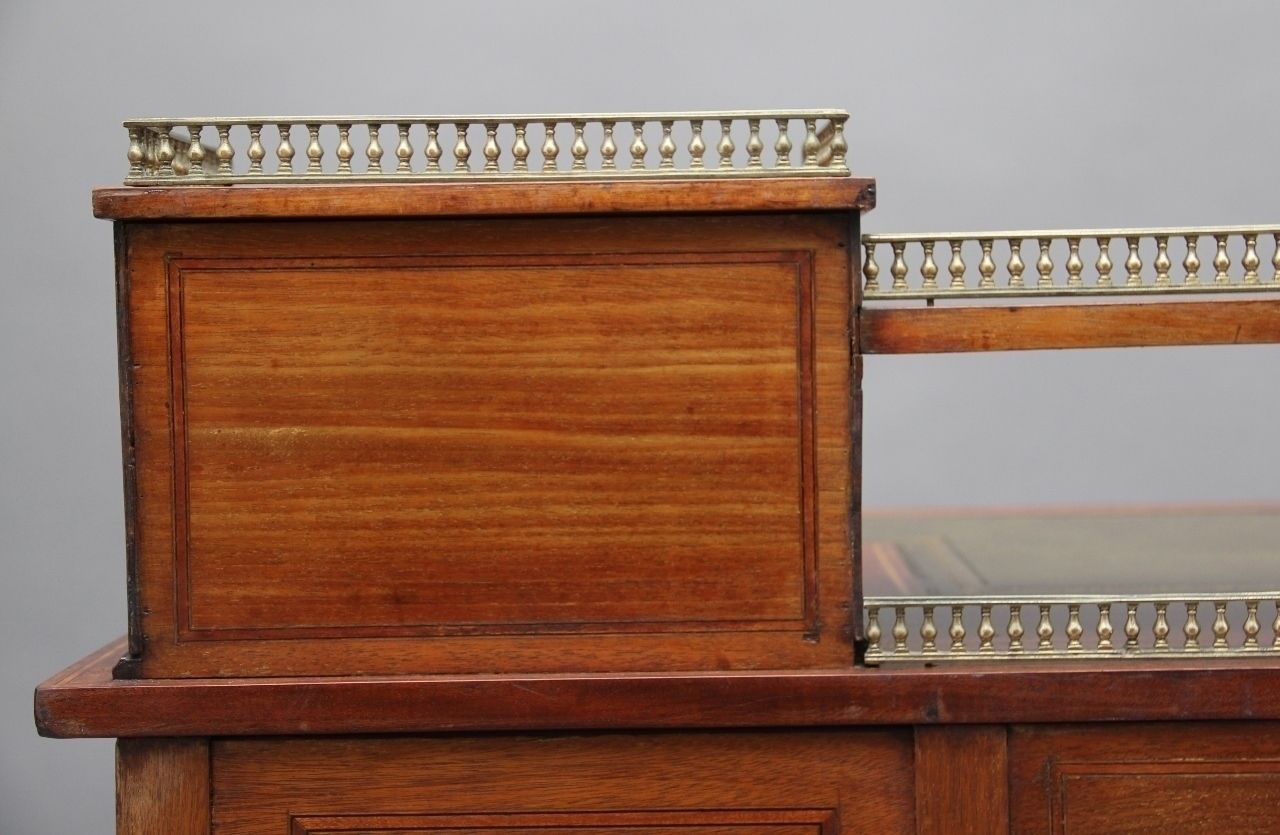 19th Century Inlaid Mahogany Desk photo vintage