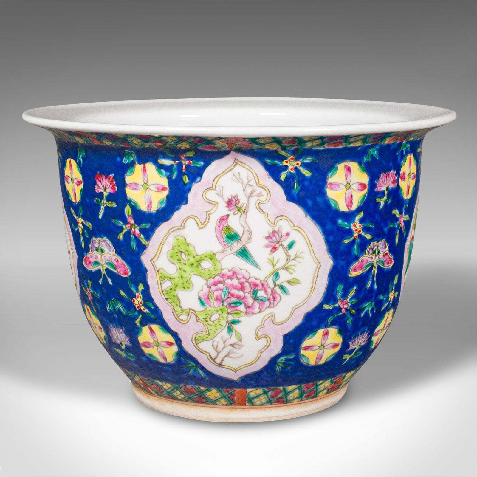 Antique Decorative Jardiniere, Chinese, Ceramic Planter, Qing Dynasty, Victorian photo for sale