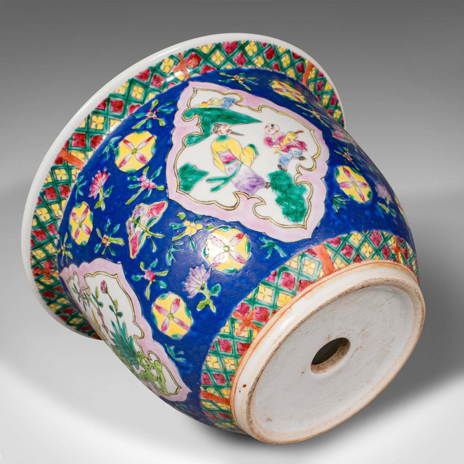 Antique Decorative Jardiniere, Chinese, Ceramic Planter, Qing Dynasty, Victorian photo vintage