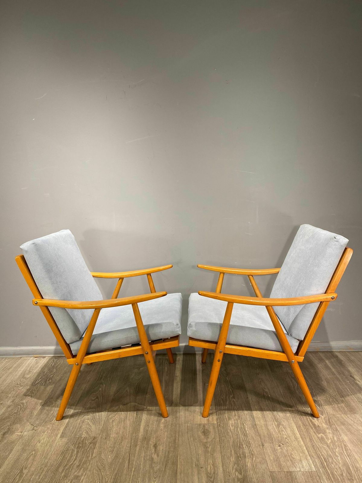 Para Lekkich Foteli Ton Vintage Czechy 60'
