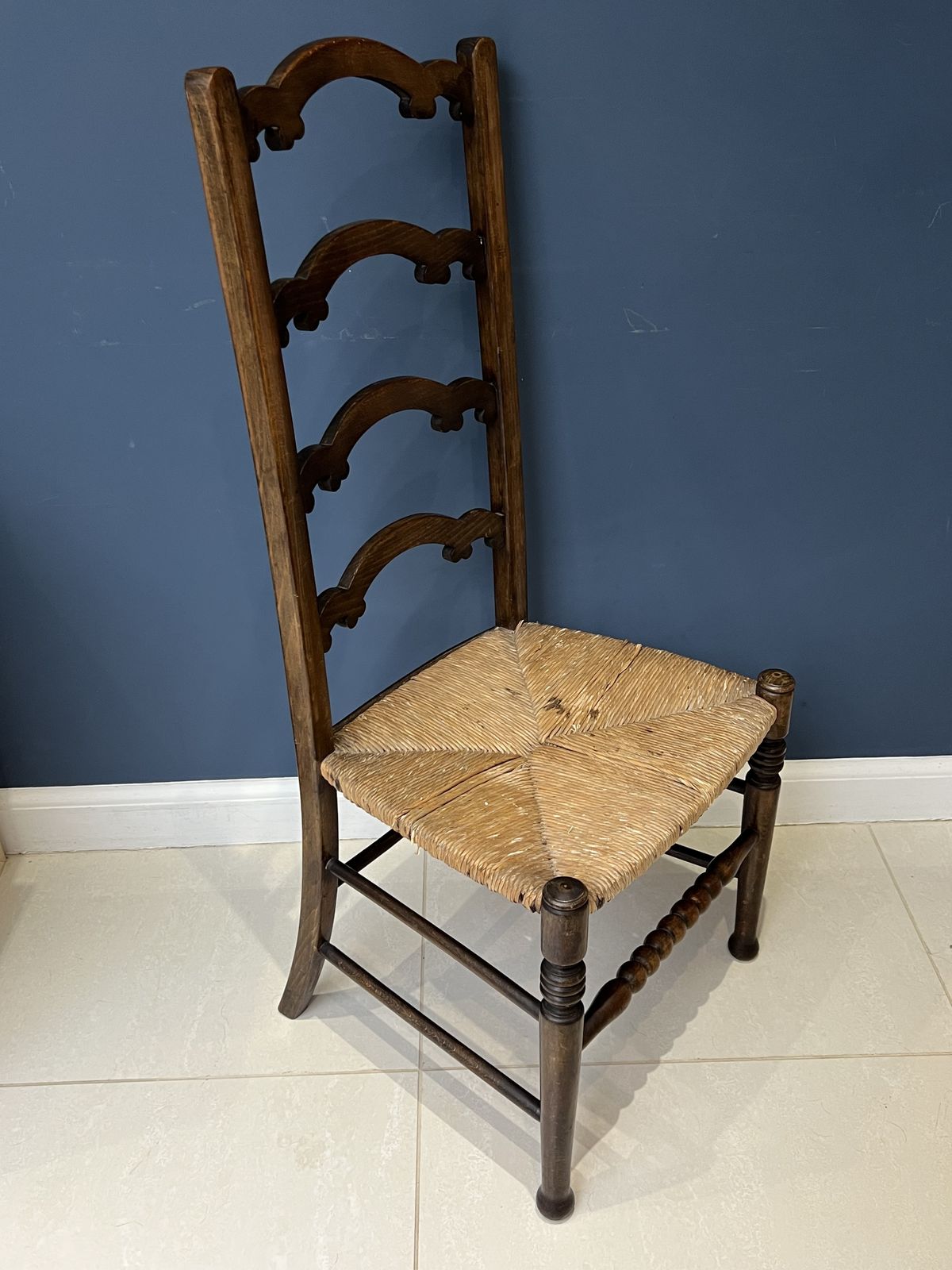 photo for sale Antique Oak Country House Ladder Back Chair
