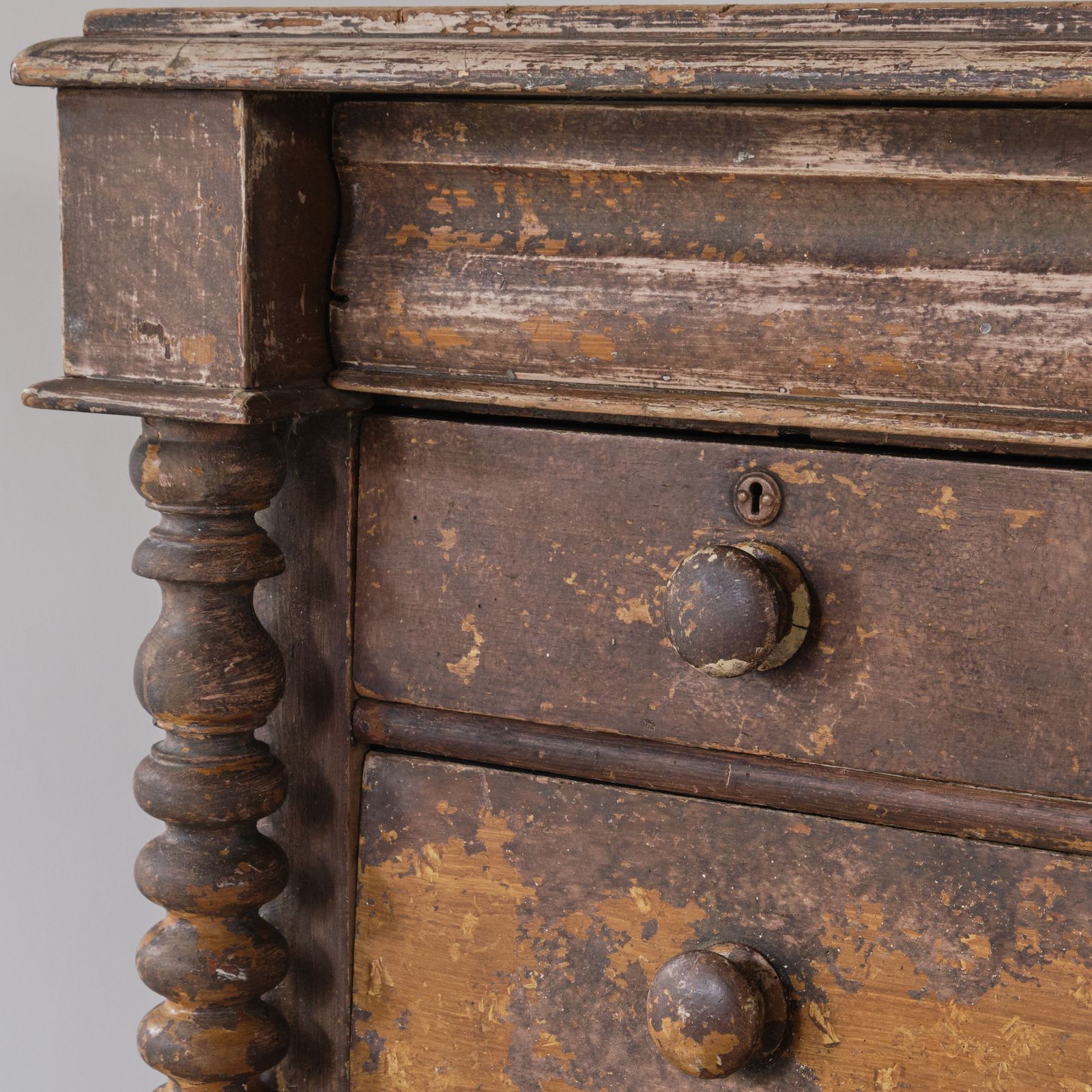 19th Century Scottish Painted Pine Chest Of Drawers photo for sale