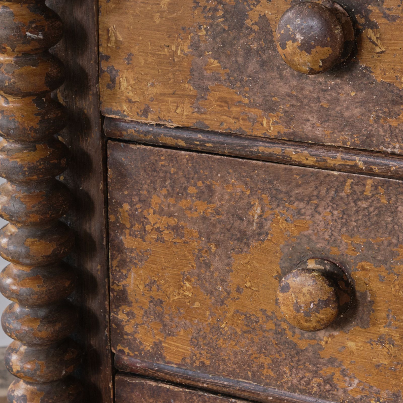 Furniture 19th Century Scottish Painted Pine Chest Of Drawers photo